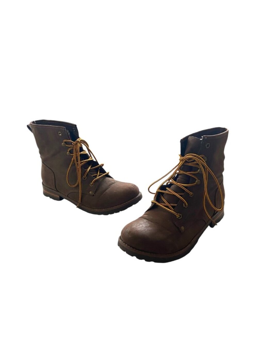 Rock & Candy Delanie Combat Boots Brown Size 8.5 Festival Casual Minimalist Cute